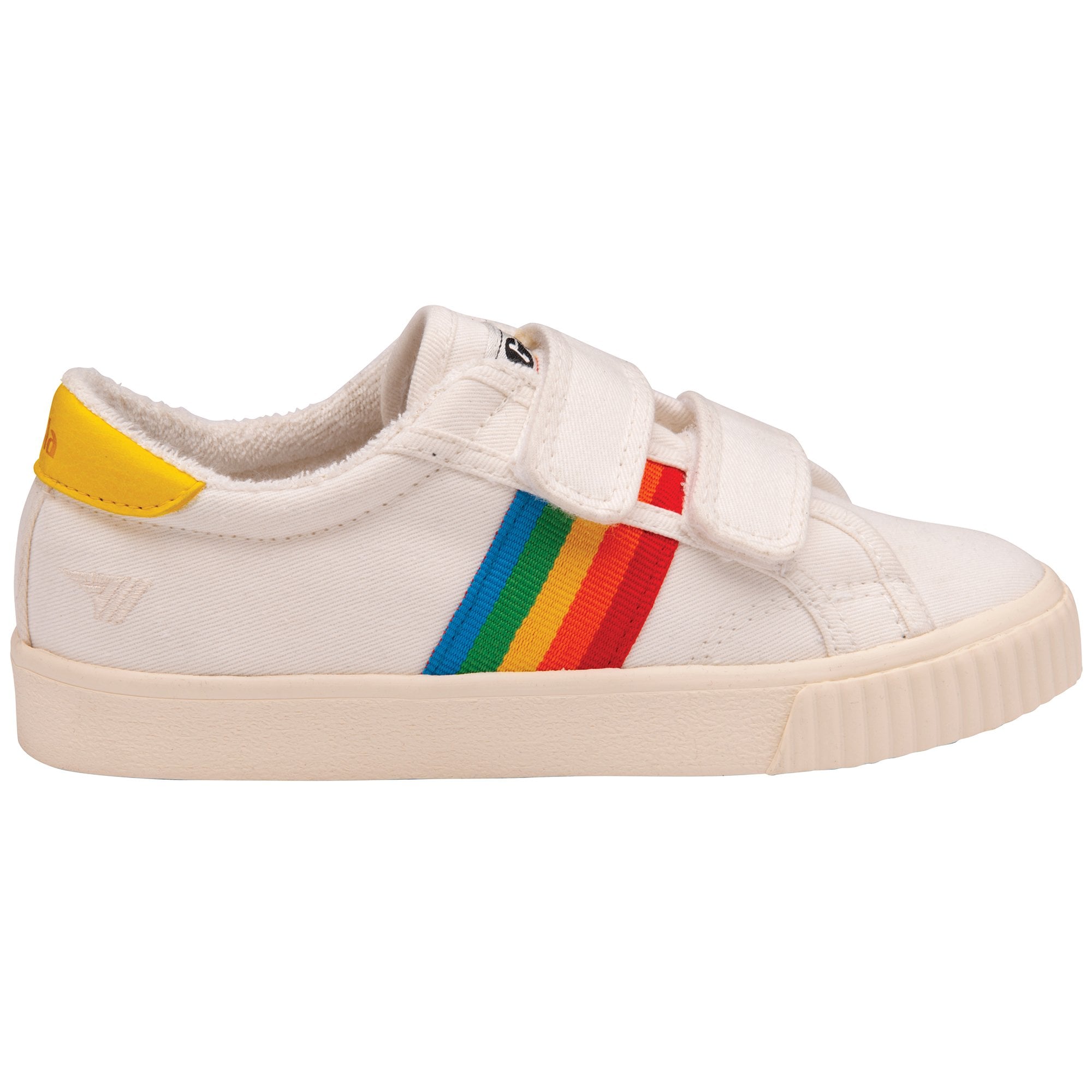 Zapatillas de tenis Gola clásicas para niños Mark Cox con correa arcoíris vegano